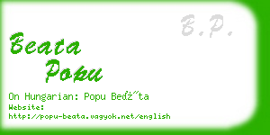 beata popu business card